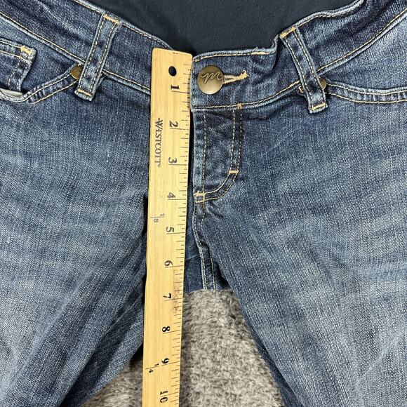H&M Mama Maternity Jeans Womens 10 Blue Full Over Belly Panel Skinny Stretch - Picture 8 of 10